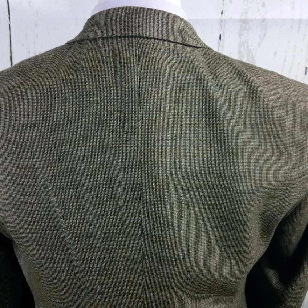 Stafford Executive 40S 3 Button Olive Brown Birdseye Suit Blazer Sport Coat